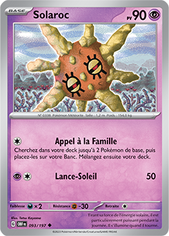 Carte Pokémon Peu commune Solaroc 93/197 de la série Flammes Obsidiennes