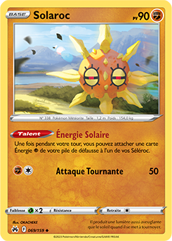Carte Pokémon Peu commune Solaroc 069/159 de la série Zénith Suprême