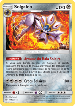 Carte Pokémon Solgaleo 142/236 de la série Éclipse Cosmique en vente au meilleur prix