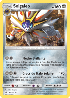 Carte Pokémon Solgaleo 87/145 de la série Gardiens Ascendants en vente au meilleur prix