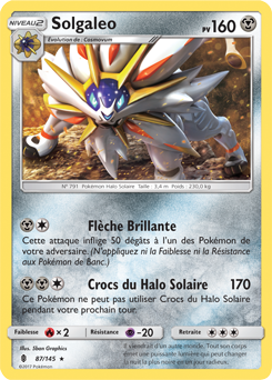 Carte Pokémon Rare Solgaleo 87/145 de la série Gardiens Ascendants