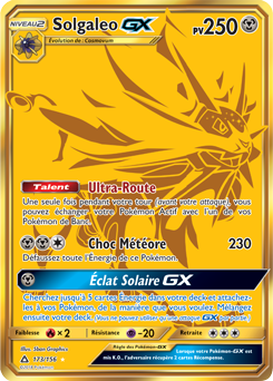 Carte Pokémon Pokémon Gx Gold Solgaleo GX 173/156 de la série Ultra Prisme