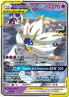 Carte Pokémon Solgaleo Lunala GX 75/236 de la série Éclipse Cosmique en vente au meilleur prix