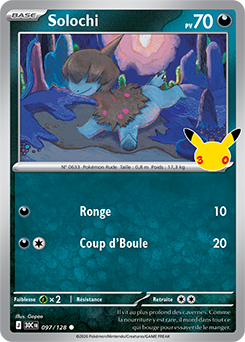 Carte Pokémon Communes Solochi 097/128 de la série 30e Anniversaire