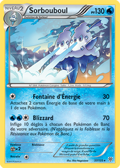 Carte Pokémon Rare Sorbouboul 37/135 de la série Tempête Plasma