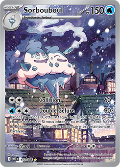 Carte Pokémon Illustration rare Sorbouboul 113/86 de la série Flamme Blanche