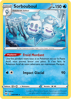 Carte Pokémon Sorbouboul 47/189 de la série Ténèbres Embrasées en vente au meilleur prix