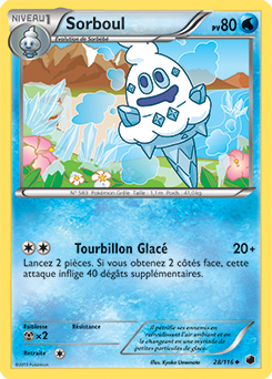 Carte Pokémon Sorboul 28/116 de la série Glaciation Plasma en vente au meilleur prix