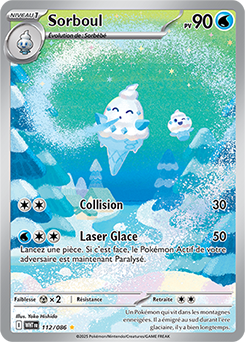 Carte Pokémon Illustration rare Sorboul 112/86 de la série Flamme Blanche