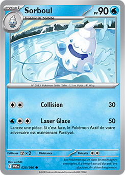 Carte Pokémon Communes Sorboul 28/86 de la série Flamme Blanche