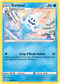 Carte Pokémon Sorboul 46/189 de la série Ténèbres Embrasées en vente au meilleur prix