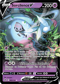 Carte Pokémon Ultra rare V Sorcilence V 065/159 de la série Zénith Suprême