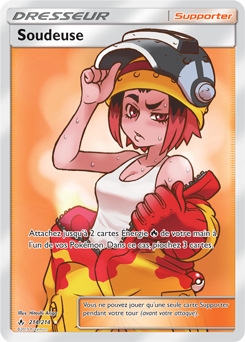 Carte Pokémon Dresseur Full Art Soudeuse 214/214 de la série Alliance Infallible