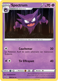 Carte Pokémon Peu commune Spectrum 84/202 de la série Épée et Bouclier