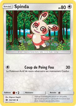 SL01:Soleil et Lune Spinda Reverse 102/149 Carte Pokemon Neuve Française 