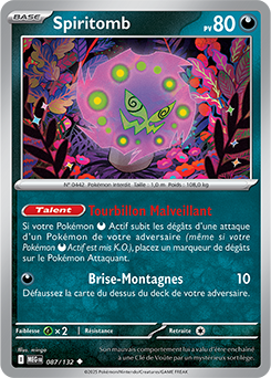 Carte Pokémon Peu commune Spiritomb 87/132 de la série Méga-Évolution