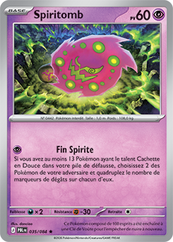 Carte Pokémon Rare Spiritomb 35/84 de la série Nuit Noire