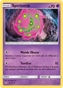 Carte Pokémon Peu commune Spiritomb 53/156 de la série Ultra Prisme