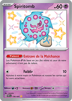 Carte Pokémon Spiritomb 158/91 de la série Destinées de Paldea en vente au meilleur prix