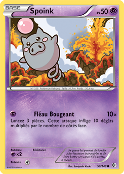 Carte Pokémon Commune Spoink 59/149 de la série Frantières Franchies