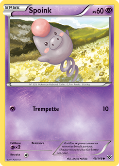 Carte Pokémon Commune Spoink 49/146 de la série X&Y
