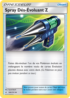 Carte Pokémon Peu commune Spray Dés-Évoluant Z 166/214 de la série Alliance Infallible