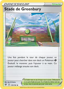 Carte Pokémon Peu commune Stade de Greenbury 170/192 de la série Clash des Rebelles