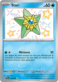Carte Pokémon Stari 118/91 de la série Destinées de Paldea en vente au meilleur prix