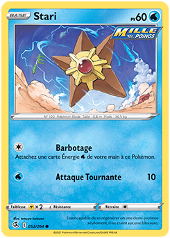 Carte Pokémon Stari 52/264 de la série Poing de Fusion en vente au meilleur prix