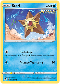 Carte Pokémon Communes Stari 52/264 de la série Poing de Fusion