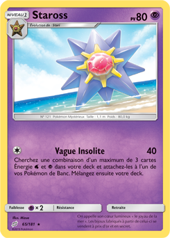 Carte Pokémon Rare Staross 65/181 de la série Duo de Choc