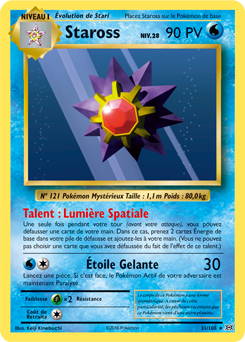 Carte Pokémon Rare Staross 31/108 de la série Évolutions