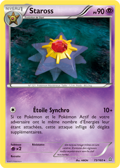 Carte Pokémon Rare Staross 73/160 de la série Primo Choc