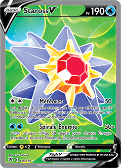Carte Pokémon Full Art V Staross V 166/189 de la série Astres Radieux