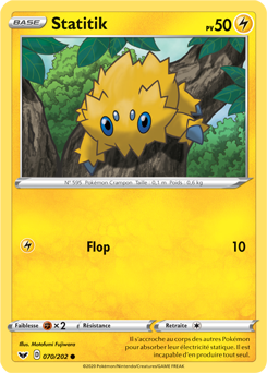 Carte Pokémon Commune Statitik 70/202 de la série Épée et Bouclier