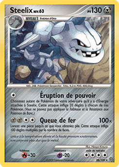 Carte Pokémon Rare Steelix 28/100 de la série Tempête
