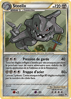 Carte Pokémon Rare Steelix 24/95 de la série Déchaînement