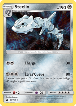 Carte Pokémon Holographique Rare Steelix 89/168 de la série Tempête Céleste