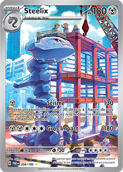 Carte Pokémon Illustration rare Steelix 208/182 de la série Faille Paradoxe
