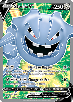 Carte Pokémon Full Art V Steelix V 176/185 de la série Voltage Éclatant