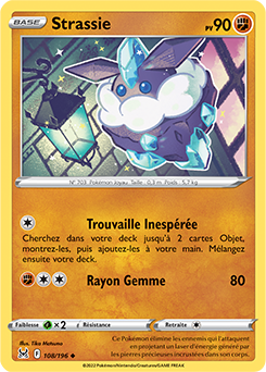 Carte Pokémon Peu commune Strassie 108/196 de la série Origine Perdue