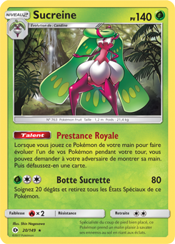 Carte Pokémon Holographique Rare Sucreine 20/149 de la série Soleil & Lune