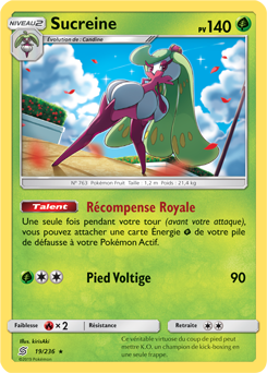 Carte Pokémon Holographique Rare Sucreine 19/236 de la série Harmonie des Esprits