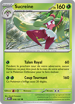 Carte Pokémon Peu commune Sucreine 18/197 de la série Flammes Obsidiennes