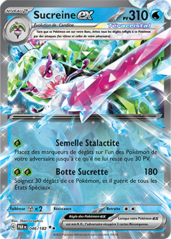 Carte Pokémon Double rare Sucreine ex 46/182 de la série Faille Paradoxe