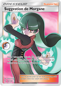 Carte Pokémon Dresseur Full Art Suggestion de Morgane 181/181 de la série Duo de Choc