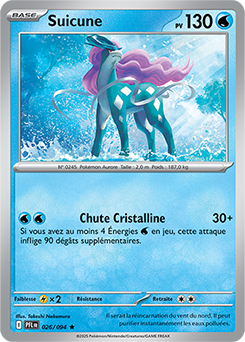 Carte Pokémon Rare Suicune 26/94 de la série Flammes Fantasmagoriques
