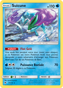 Carte Pokémon Suicune 59/214 de la série Tonnerre Perdu en vente au meilleur prix