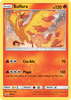 Carte Pokémon Promo Sulfura SM143 de la série Promos Soleil et Lune