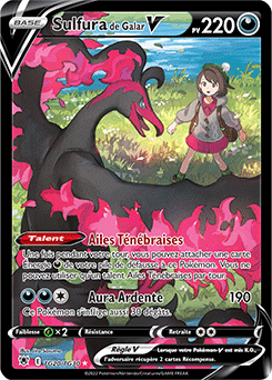 Carte Pokémon Full Art V Sulfura de Galar-V TG20/TG30 de la série Astres Radieux